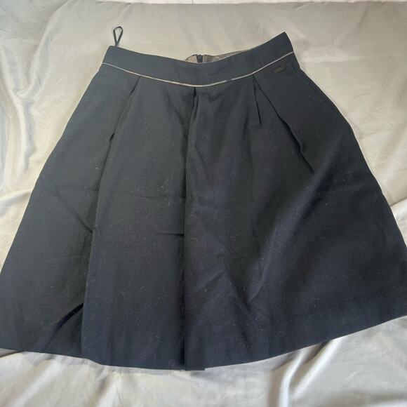 Barbour Winter Tartan Women's Black Wool Blend Knee length Skirt 6 - Picture 1 of 4